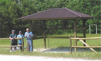 Greg, Jim & George worked hard to get the shelter & fense in place.