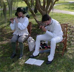 Re-enactors Lauren & Garland with their fifes sound so cool.