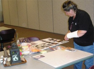 Francis Marion researcher, Karen MacNutt prepares for her presentation