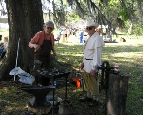 Blacksmith Mo gave lessons in blacksmithing