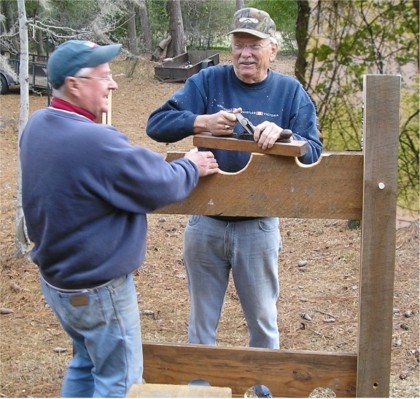 Al and Dickey build the stocks for encampment