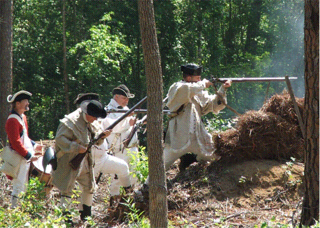 Re-enactors fire from Fort Watson in 2006