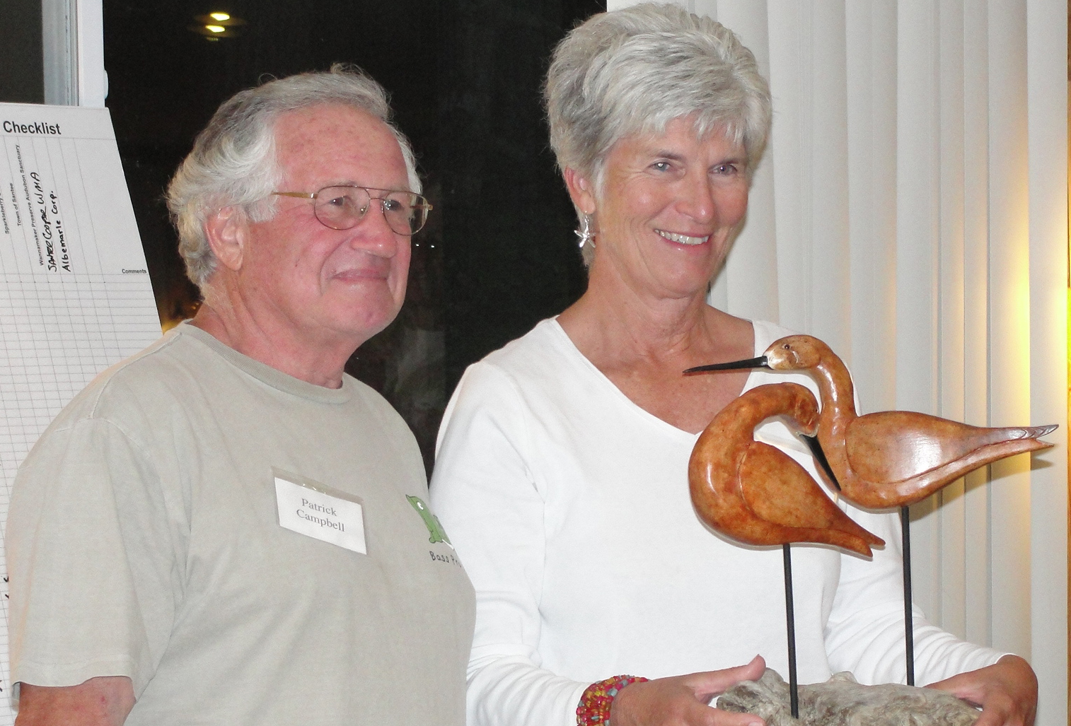Santee Birding Fest shorebird carving was donated and won 2011